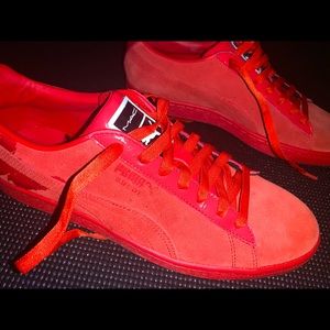 Puma x MAC Makeup Red Suede Shoes